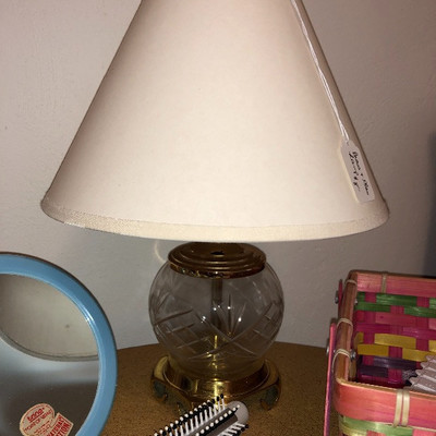 Brass & cut glass lamp $4