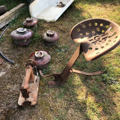 Tractor seat $10 SOLD
Sewing machine $10
Large insulators $15 - $20 each