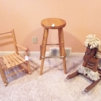 Childrens Rocking Horse and Rocking Chair