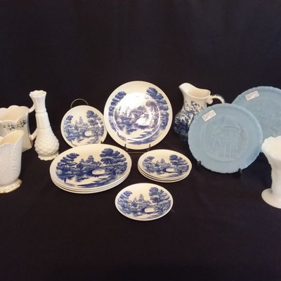2 Fenton Slag Glass Plates