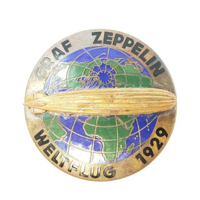 2017: 	
German World War II 1929 Graf Zeppelin Weltflug Air Ship Badge
Measures 1 3/4