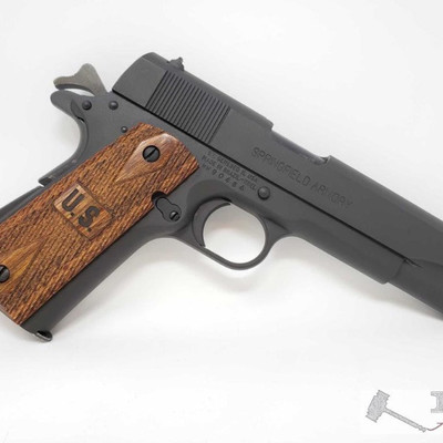 1205: 	
Springfield Armory 1911-A1 Semi-Auto .45 Cal Pistol with 2 Magazines
Includes two magazines 
Serial Number: 90484
Barrel Length:...