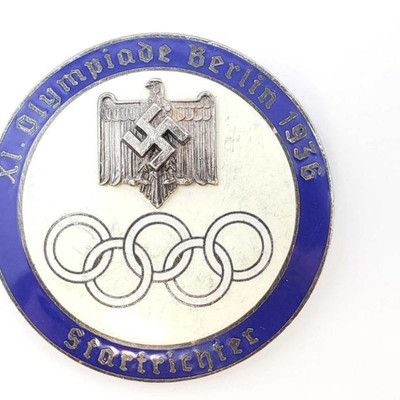 2014: 	
German World War II 1936 Berlin Summer Olympics Starter Badge
Measures 1 7/8