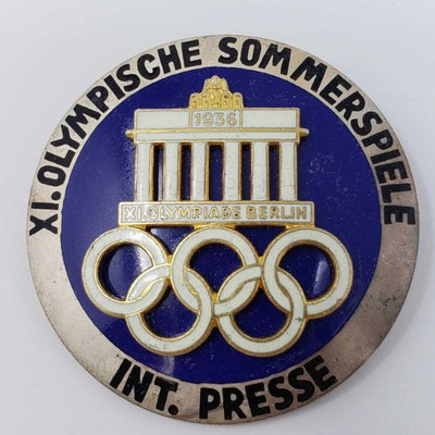 2040: 	
German World War II 1936 Berlin Olympics International Press Badge
Measures 1 3/4