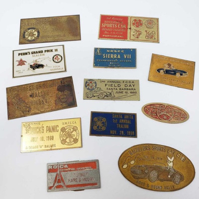 802: 	
Assorted Vintage Metal Plaques
Sizes range from 2