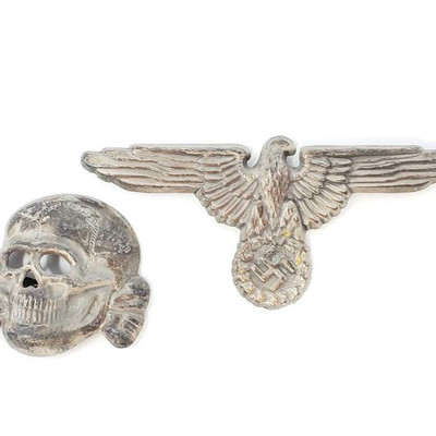 2025:German World War II Waffen SS Officers Visor Cap Eagle & Skull
They are maker marked â€˜RZM M1/52â€™. Both have two flat horizontal...