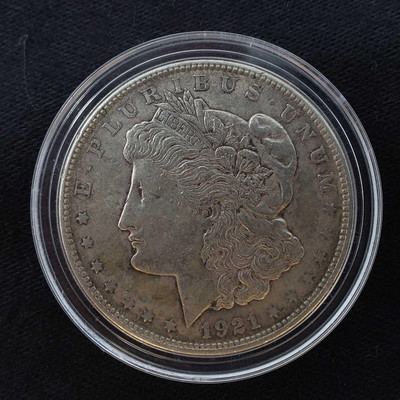 850:	
1921 Morgan Silver Dollar, Philadelphia Mint
1921 Morgan Silver Dollar, Philadelphia Mint