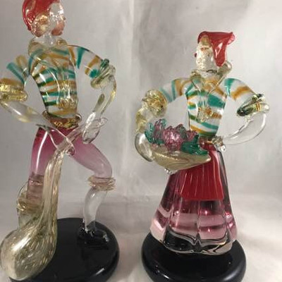Murano Glass Man and Woman Figurine
