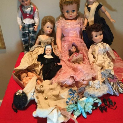 Large Lot of Vintage Dolls and Accessories