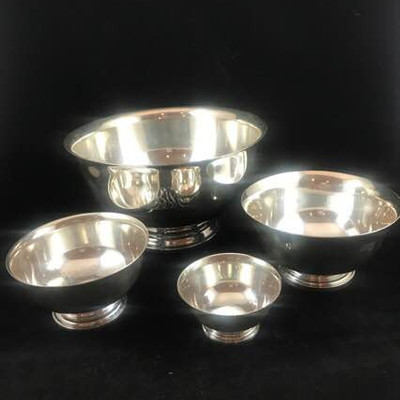 Set of Four Sterling Silver Bowls