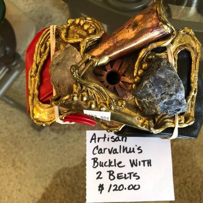 Artisan Carvalhuâ€™s hand crafted one-of-a-kind belt buckle