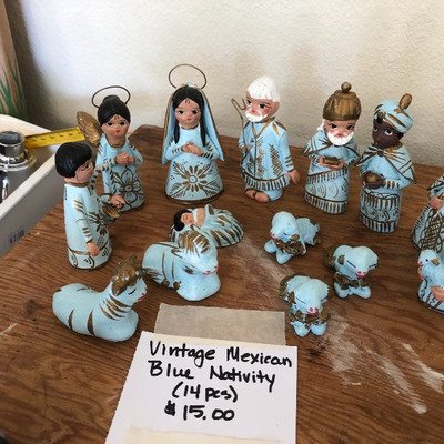 Mexican blue nativity 