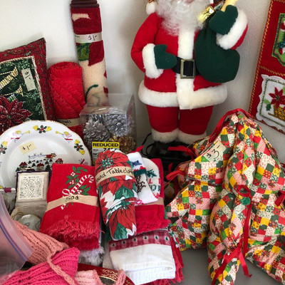Christmas linens, Tall Santa 