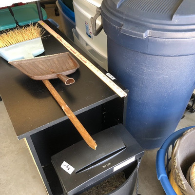 Trash cans, brooms and always a yard stick!