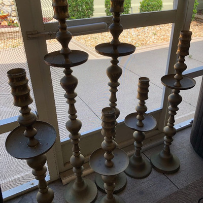 Tall brass candlesticks 