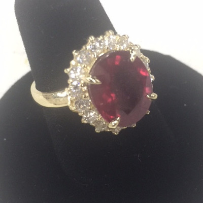 14kt gold ruby & diamond ring