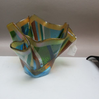 Sandra Kaye Studio Fused Art Glass Vase
