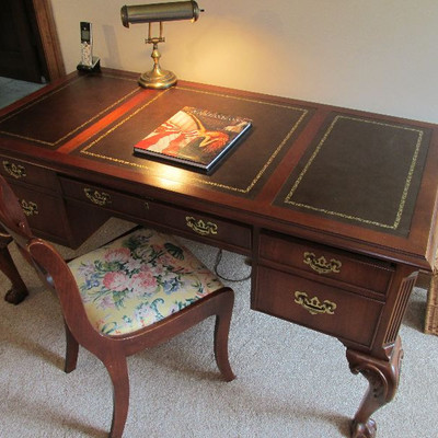 Leather inset desk