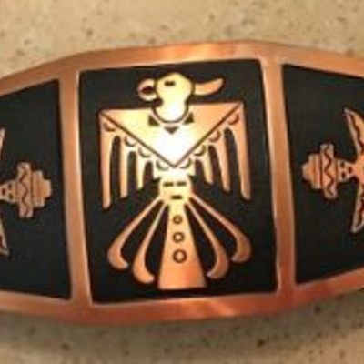 Vintage Native American Solid Copper Stretch Belt