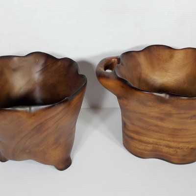 252: 
Hand Carved Wooden Bowls
Measures approximately 11