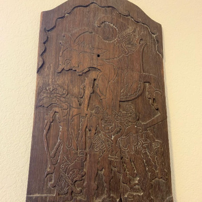 530: 	
Wood Carving Wall Art
Measures approx 27â€ x 15â€