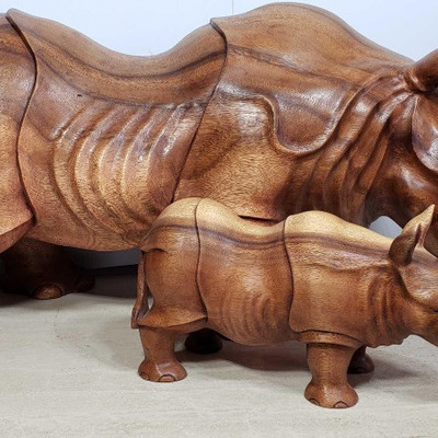 # 154
Hand Carved Island Mahogany Rhinoceros
Measures approximately 33