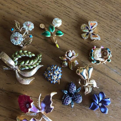 Floral pins from different designers