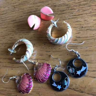 A collection of earrings