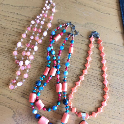 Peach coral necklaces
