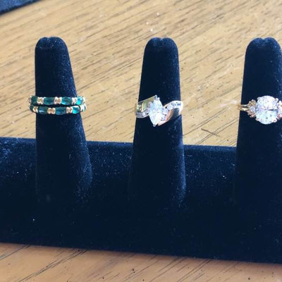 Diamonique In 14 karat gold rings