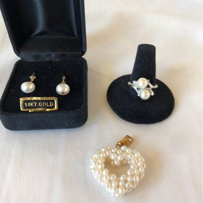 14k and 10k Faux pearl Jewelry collection