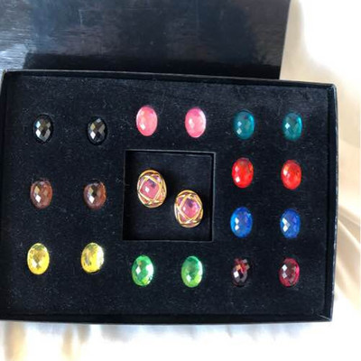 Joan Rivers classics collection multi colored stone post earring set
