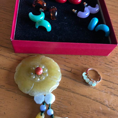 Gold and Jade Ring and Others
