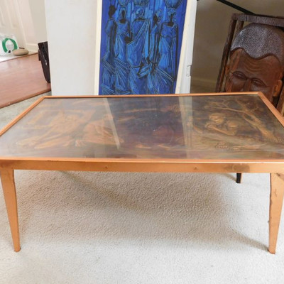 Copper Coffee Table - See Detail photo of Top of Table