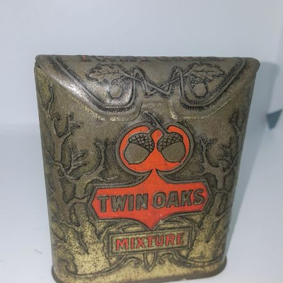 Twin Oaks Tobacco Tin in excellent shape - no dings