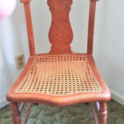 Birdseye maple pegged chairs with cane seat - set of 6 matching chairs.  Sold as a set only