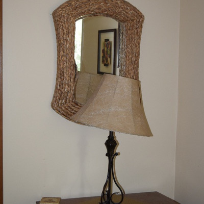 Table Lamp and Mirror
