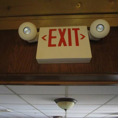 Exit Sign with Two Emergency Lights..