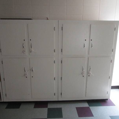 Wood Cabinets Set of 8 - Buyer Must Remove