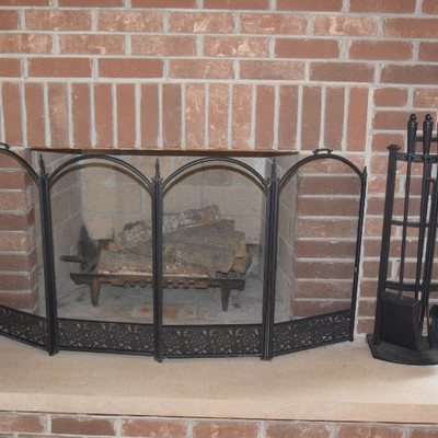 Fireplace Screen and Fire Tools