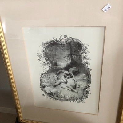 Framed/matted Cherub print