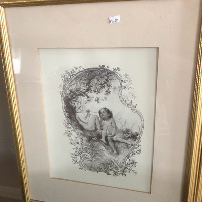 Framed/matted Cherub print