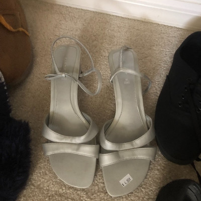 Strappy silver sandals