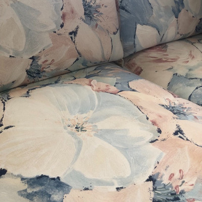 Rattan sofa cushion detail