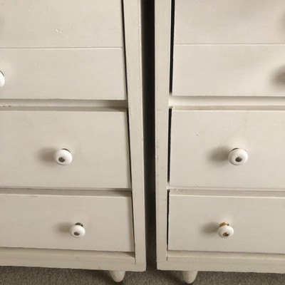 2 Vintage Side-by-Side White Dressers - 34W 17D 32H EACH