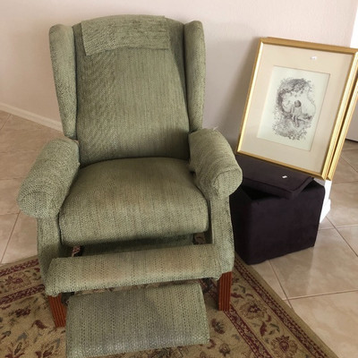 Reclining Sage Wingback Chair - 30W 29D 40H