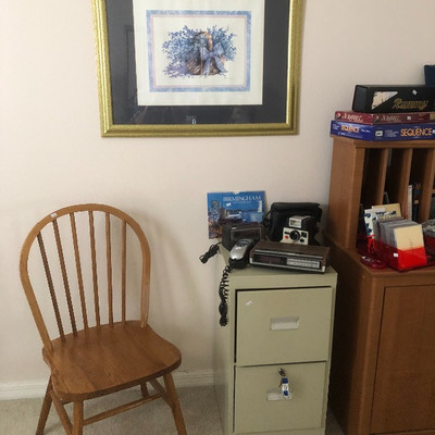 Wood Desk Chair, 2-Drawer Locking file cabinet