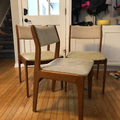 3 Danish modern chairs
