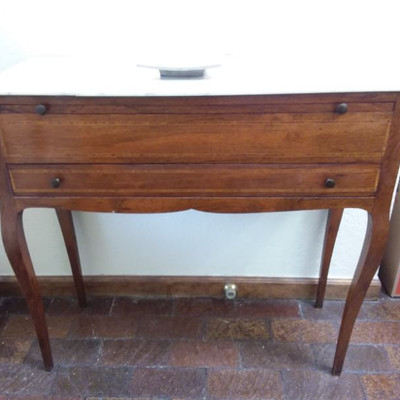 Marble Top Wood Table