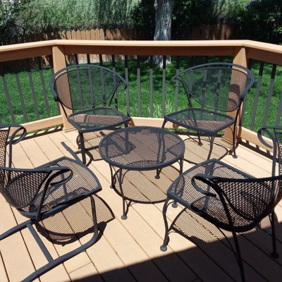 Wrought Iron Table and Chairs Set